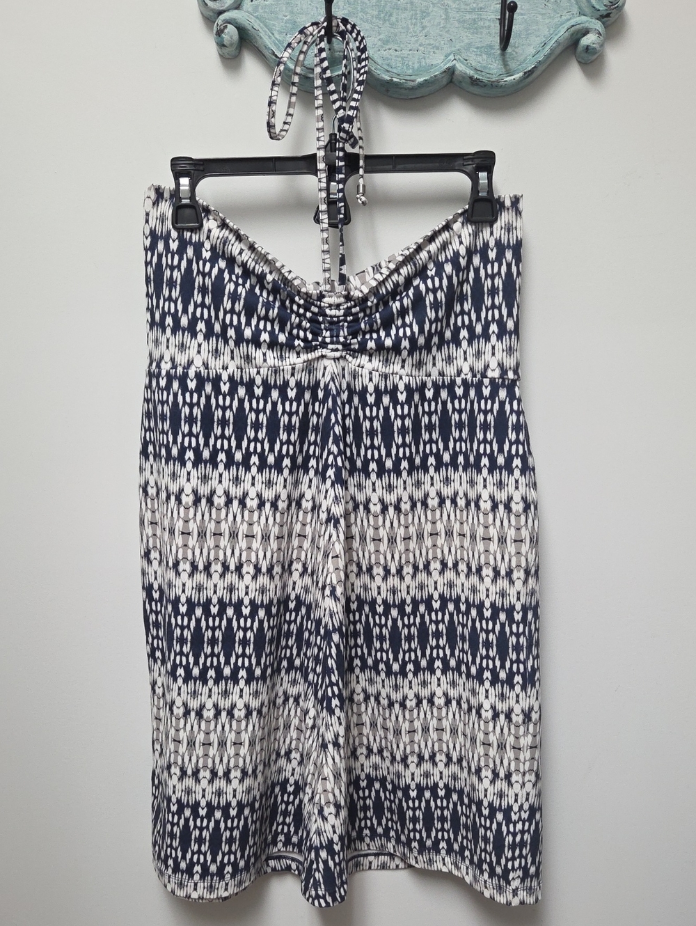 Eddie Bauer Navy and White  Patterned Halter Dress